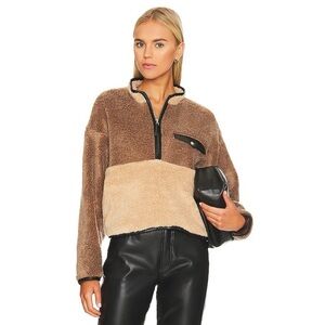 Anine Bing Royce Half Zip Teddy Pullover